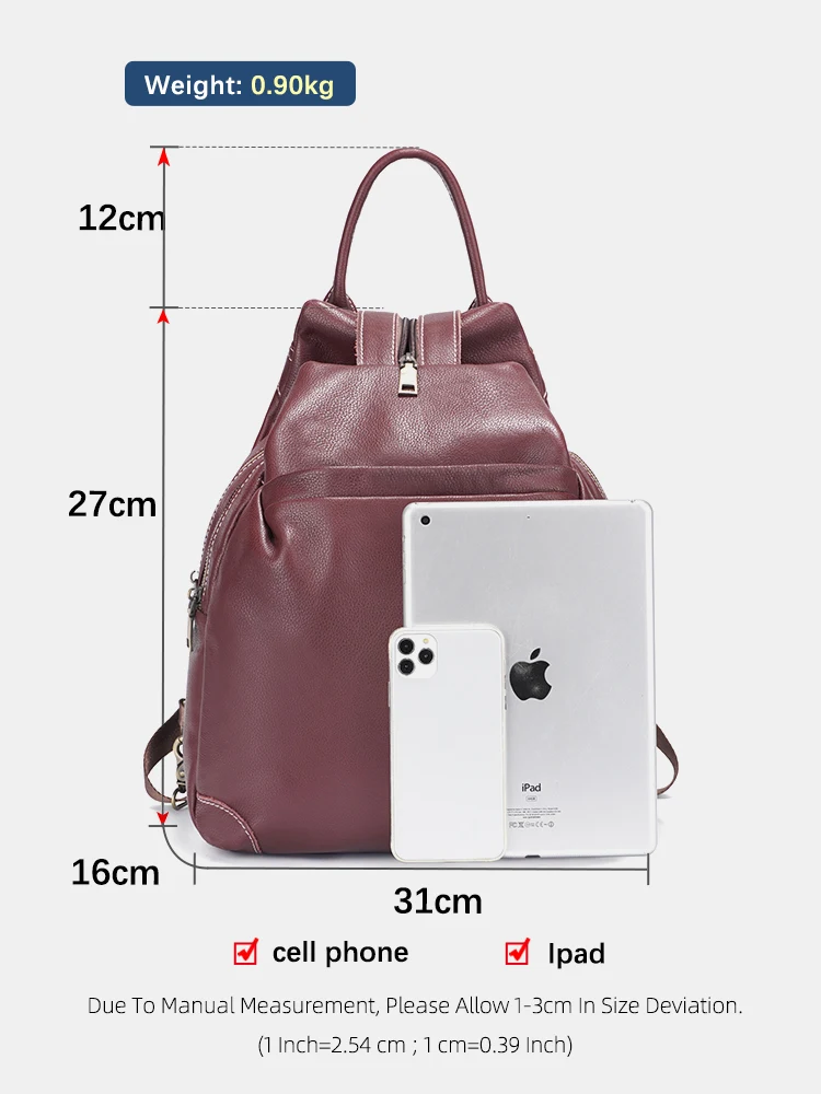 Zency Genuine Leather Women's  - Travel Backpack Anti Theft review and price